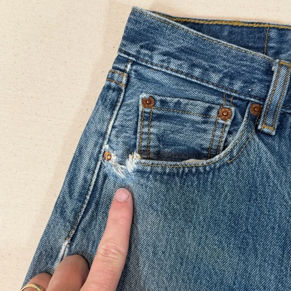 Vintage Levis 501XX Jeans Mens 27x29.5 Blue Denim Button Fly Straight Leg